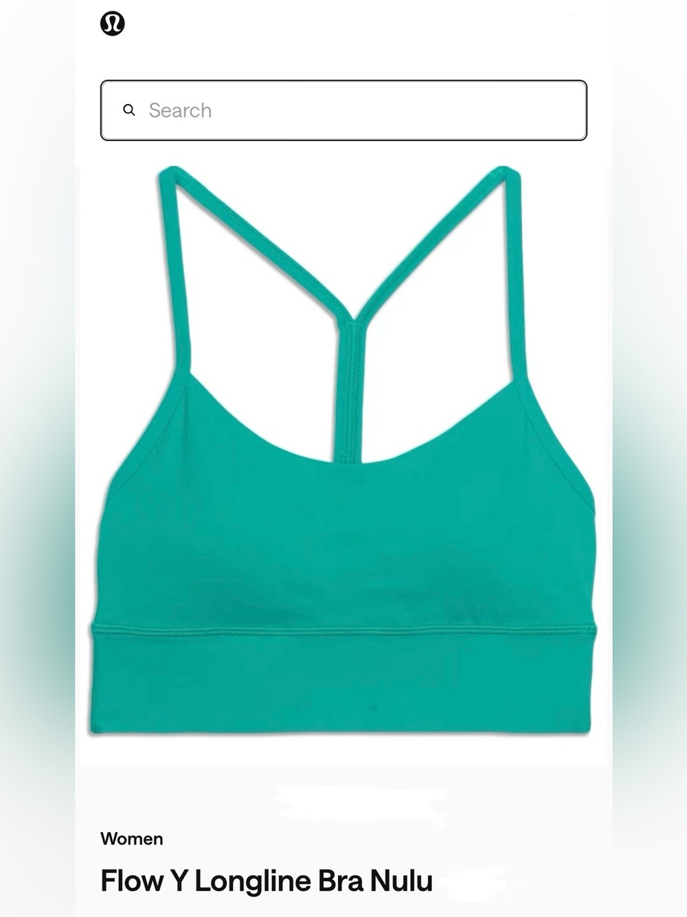 Lululemon Flow Y Longline Bra Nulu — Teal 
Size 8
